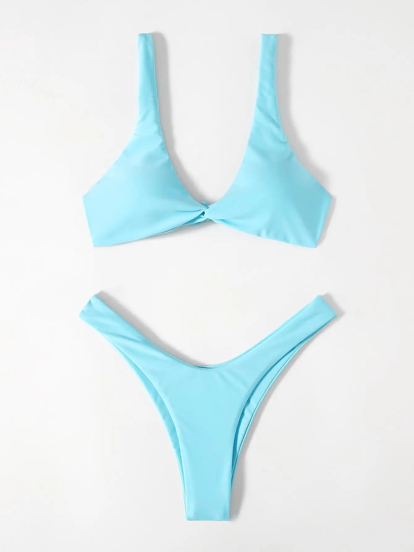 Sexy Solid Tie Brazilian Bikini Set