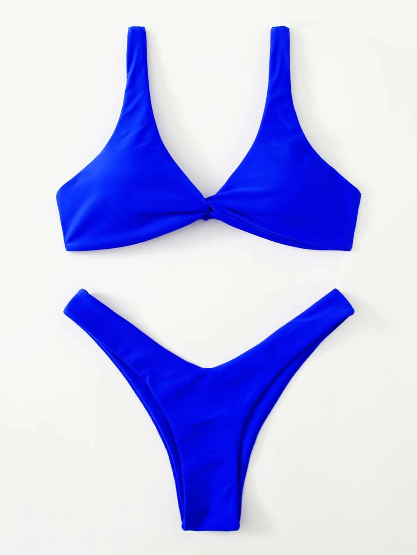 Sexy Solid Tie Brazilian Bikini Set