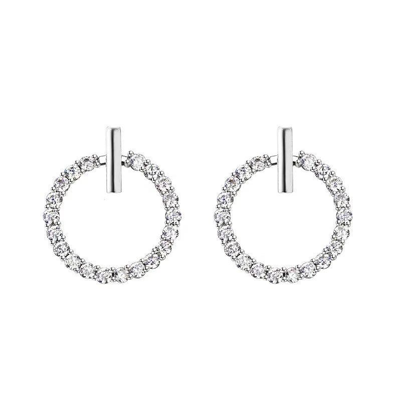 Crystal Rhinestone Round Stud Earrings