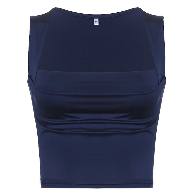 Elegant Square Collar Crop Top