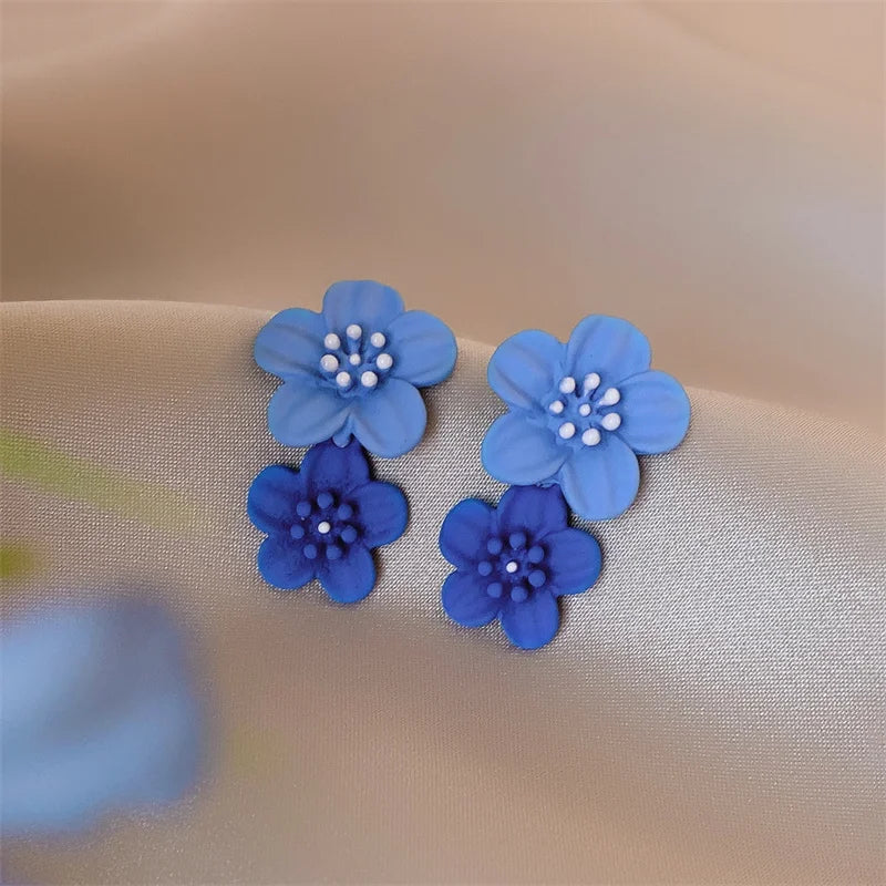 Bohemian Blue Geometric Earrings